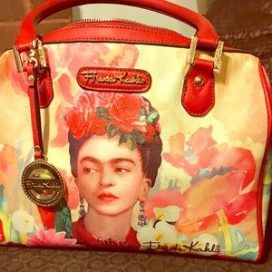 Frida Kahlo Flower  Licensed Handbag (Red)